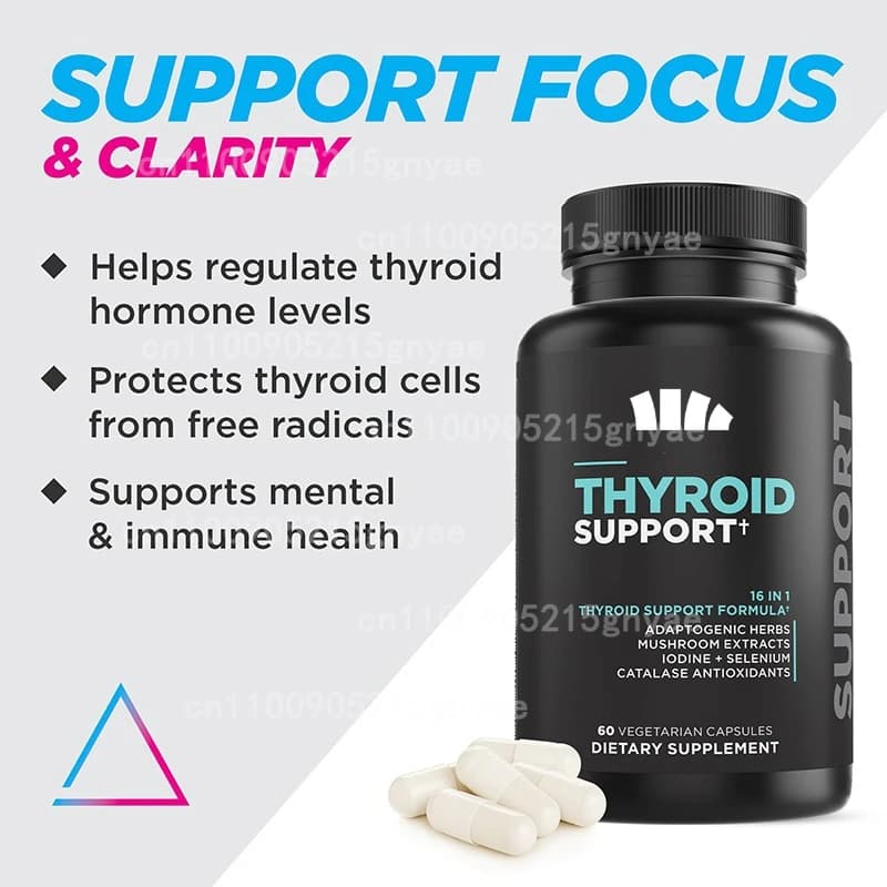 Female thyroid supplement -20 in 1 antioxidant and immune support - vegetarian, non GMO -60 capsules