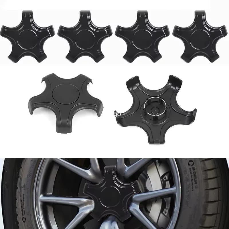 Kit tappi ruote per Tesla Model 3 Cerchioni standard originali da 18 pollici Coprimozzi Copri Aero [Logo T bianco e rosso]