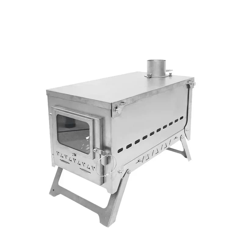 Stufa a legna da esterno portatile da 15 litri Griglia per barbecue assemblata pieghevole in titanio per picnic e campeggio