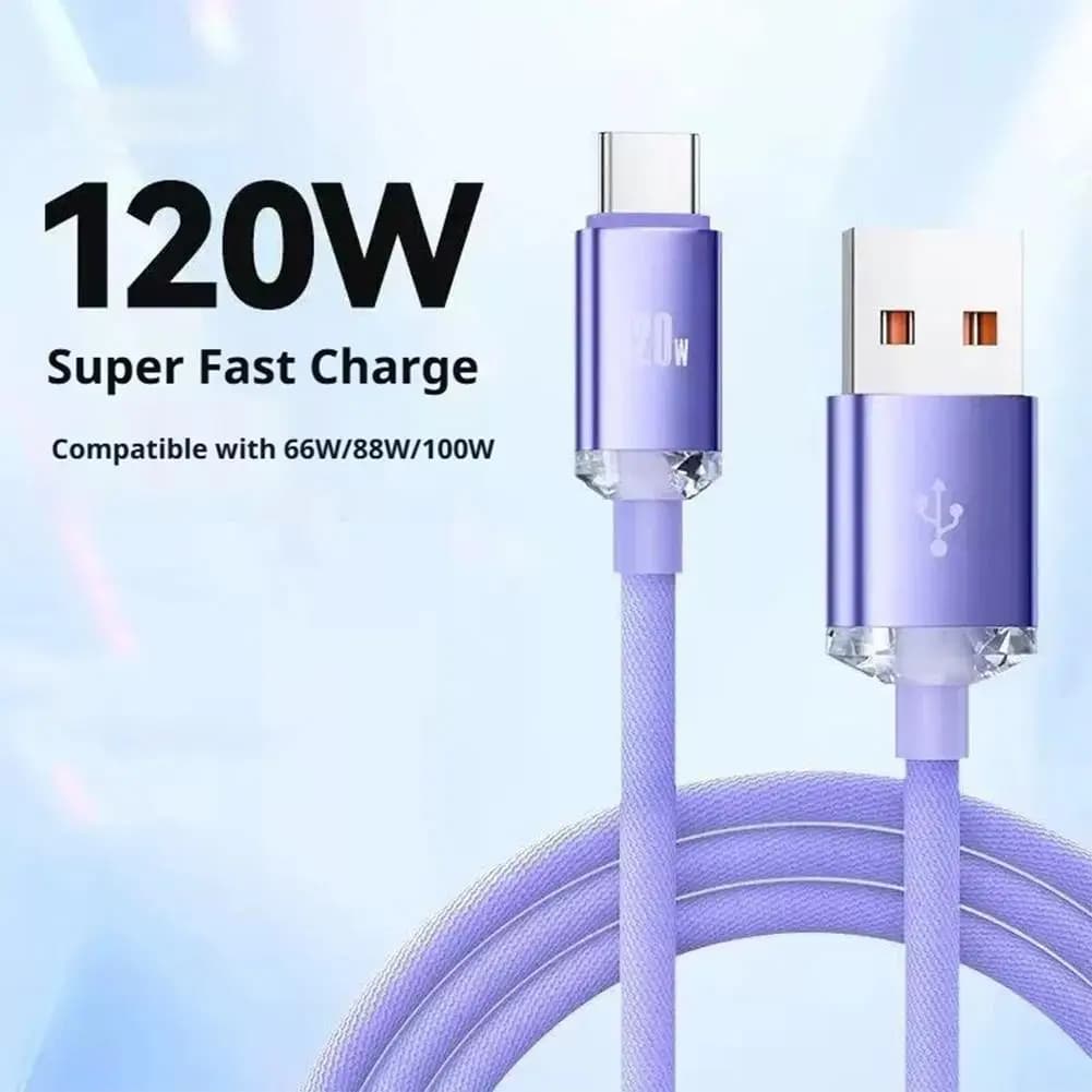 Cavo di ricarica super rapida da 120W 6A Type-C PD 120W USB-C a USB-C con chip E-Mark per Xiaomi Samsung
