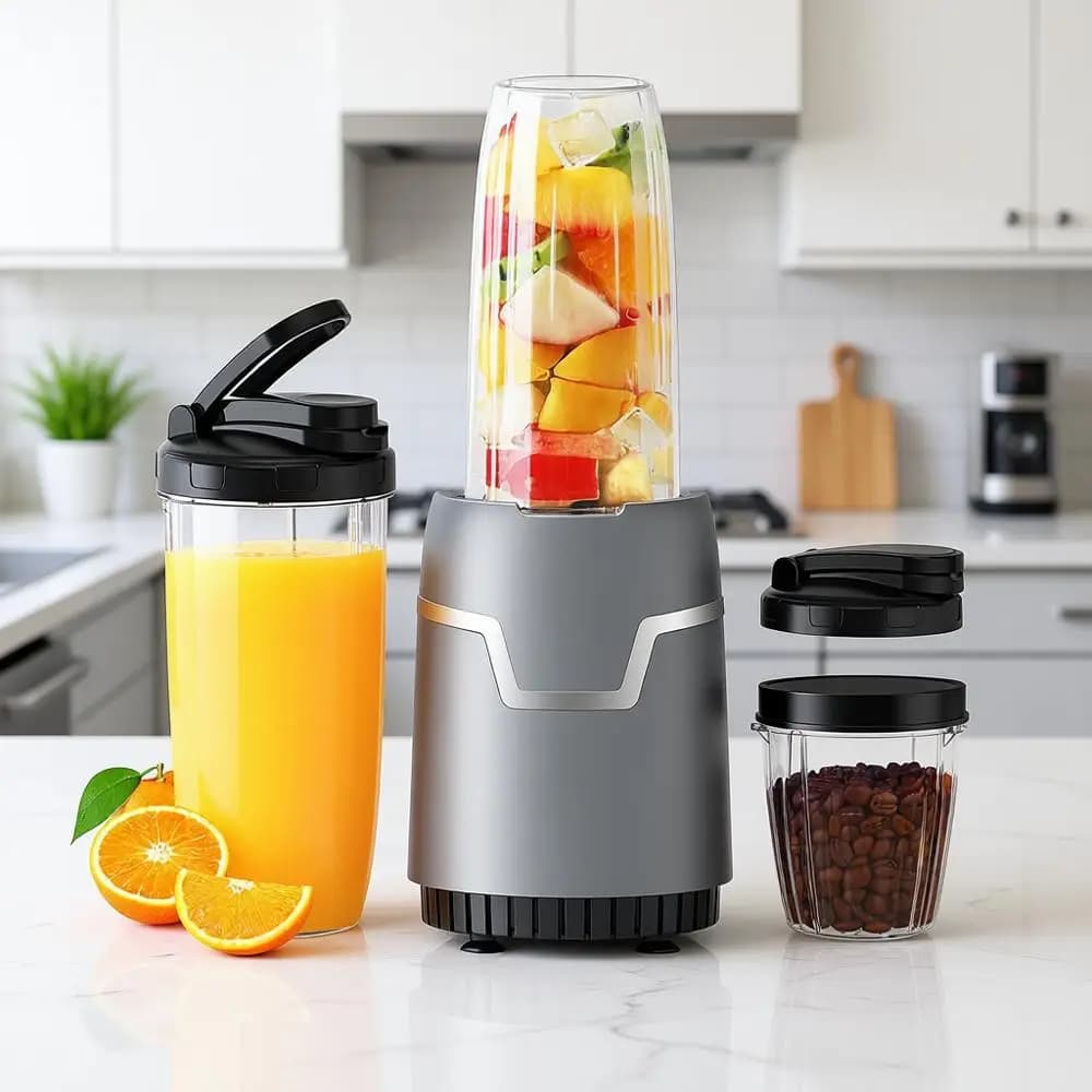 Frullatore for Smoothie, Personal Frullatore, Combo Frullatore e Tritatutto, da Cucina con 2 Bicchieri da 22 Oz con Coperchi, per Frullati Proteici, per bambini