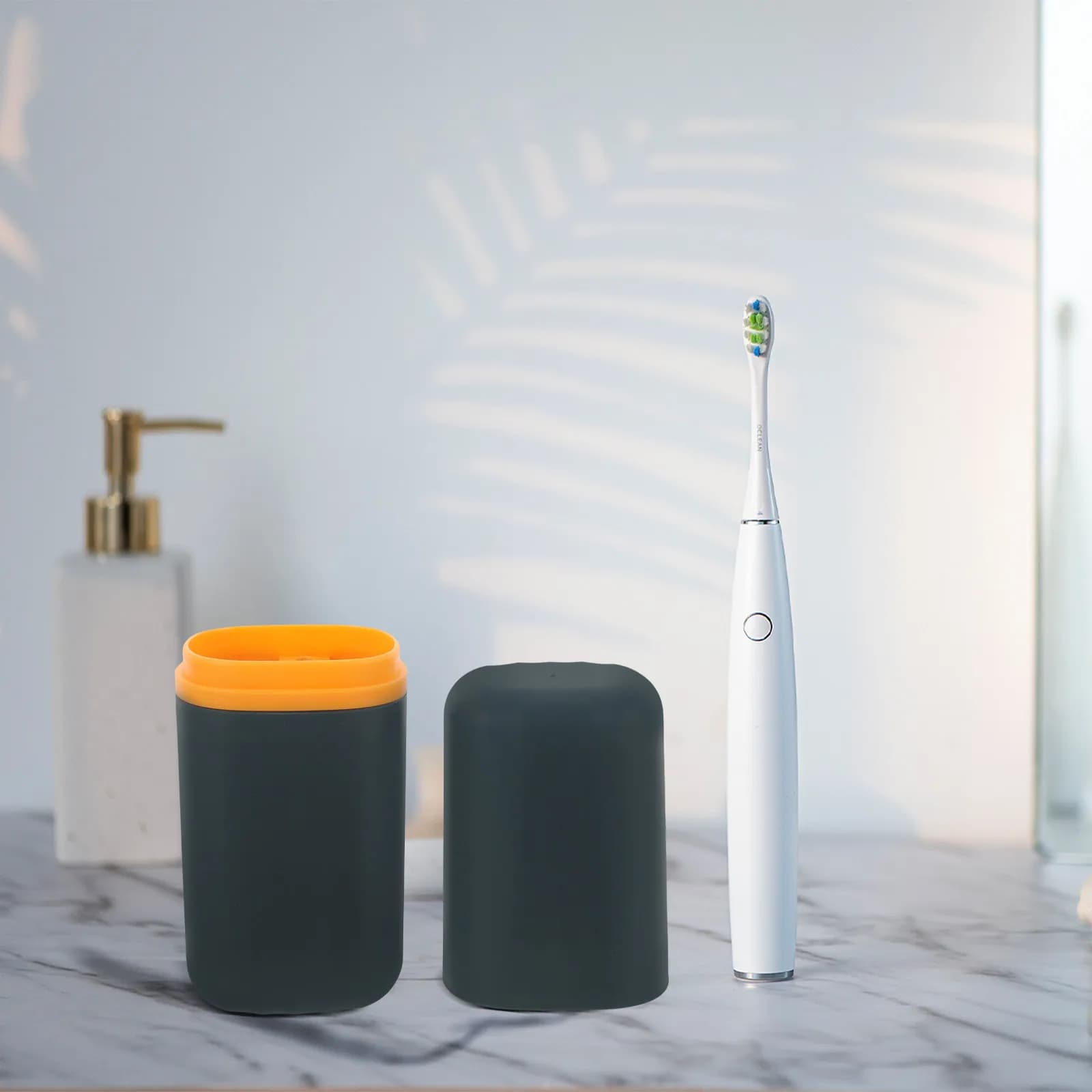 Organizzatore da Viaggio per Spazzolino, Portaspazzolino Portatile in Plastica, Bicchiere per Collutorio, Contenitore per Dentifricio, Essenziale per il Viaggio