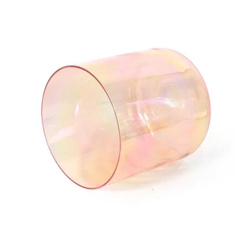 STAR LINKUP 6.5 inch Transparent Cosmic light Clear Crystal Singing Bowl Clear Orange Bowls Meditation Sound Healing Instrument