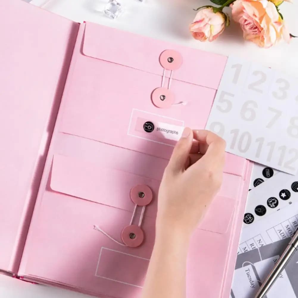 Document Classification Folder Multi-layer File Bag Holder with Labels Stickers Tear-resistant Document Organizer for Papers