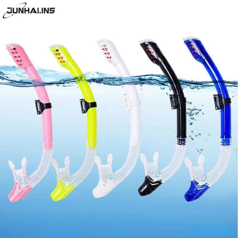 Adult Full Dry Snorkel - Anti-Wave Waterproof Silicone Breath Tube, Adjustable Portable Underwater Breathing Tube for Diving
