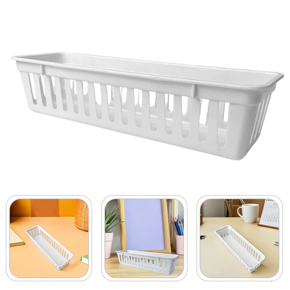 Set di 12 Contenitori Organizzatori in Plastica, Porta Matite e Pastelli da Scrivania, Vassoio per Cancelleria, Porta Penne per Ufficio e Aula