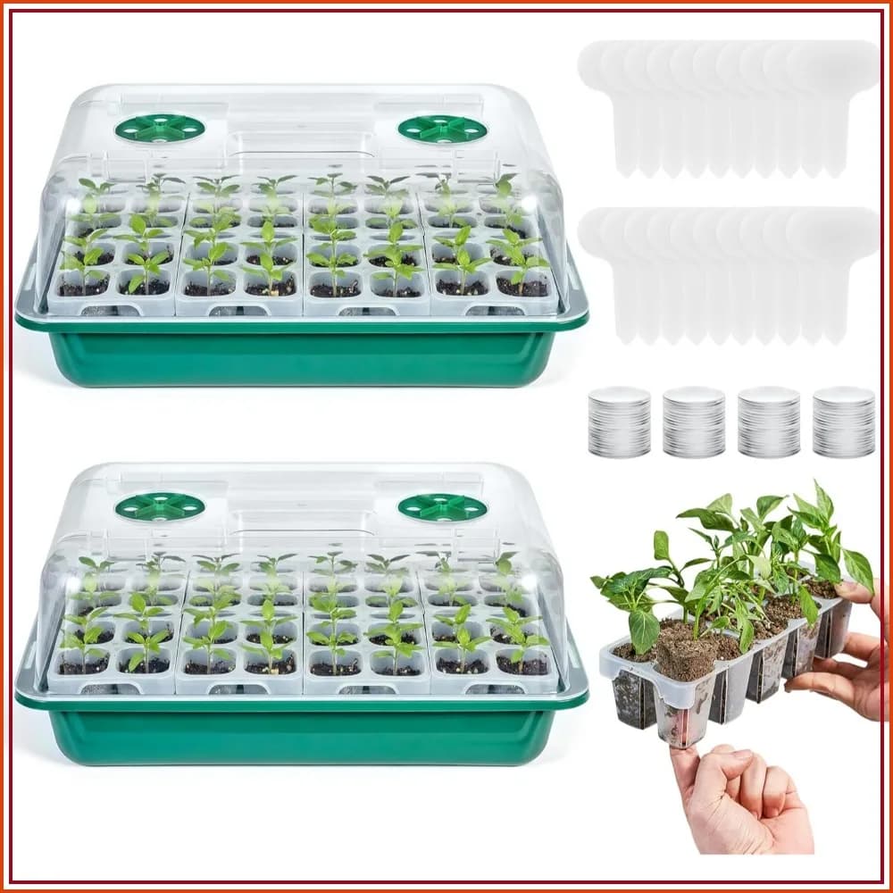Semina 80 Celle Tray Kit with Cupola Umidifying, Trays Reusable for Germination of Plants, Flowers and Grasses, for Interior Gardening and Serra