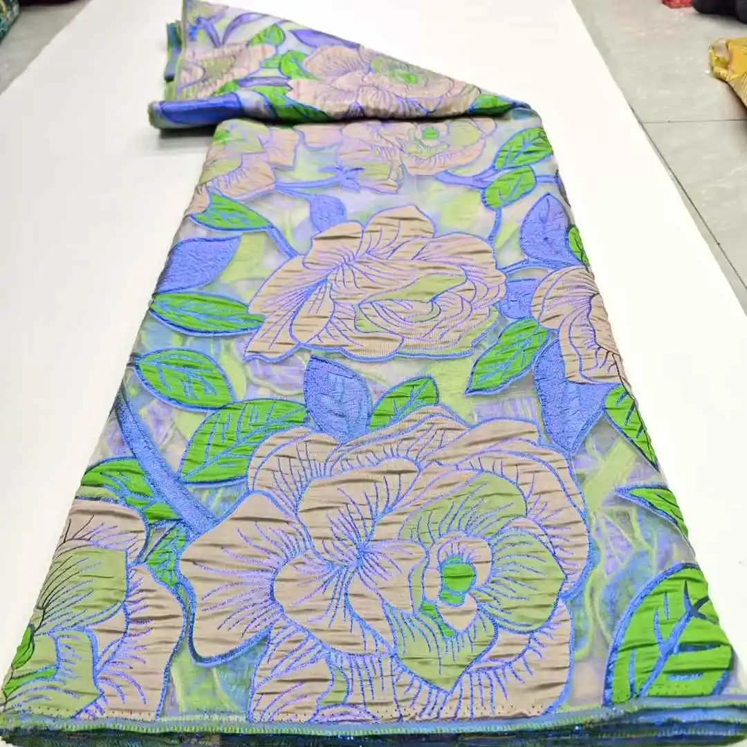 2025 Tessuto di pizzo jacquard africano francese nigeriano di fascia alta per ricamo abito da sposa per festa di nozze