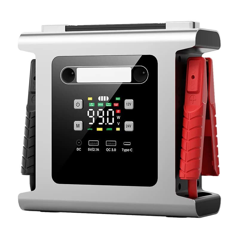 Avviatore di emergenza con corrente di picco pesante 12/24V 1200A LED Light 45W Uscita totale Camion Car Power Bank Batteria Moto