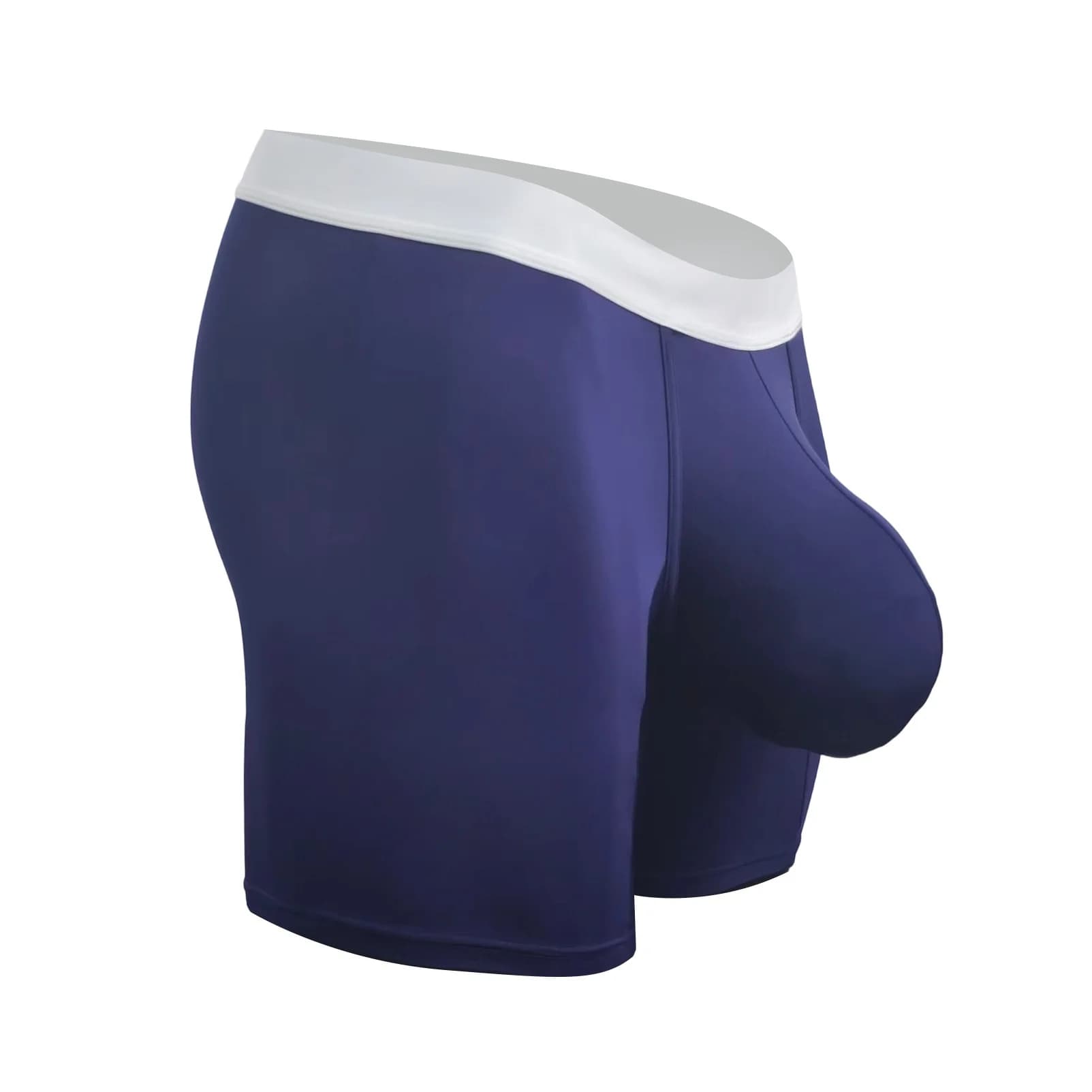 Mens Cool Ice Silk Boxer Briefs Extra Deep Pouch Breathable Long Running Sport Gym Underwear Anti Chafe Free Soft Trunks
