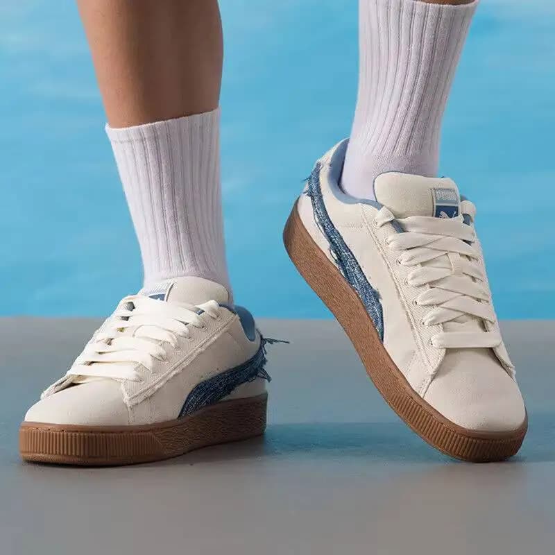 Nuove Sneakers Skate Vintage Unisex PUMA 2026 403228-01 con Tomaia in Pelle Scamosciata Spazzolata e Dettagli Ispirati al Denim, Scarpe Casual