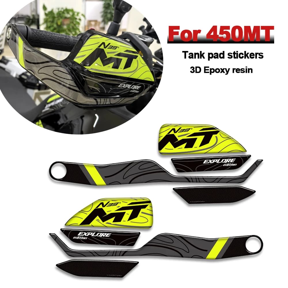 Per CFMOTO 450MT 450 MT Nuova Moto serbatoio pad Manopole Ginocchio Kit Olio Combustibile Carenatura Parafango adesivi Paramani Mano shiled decalcomanie