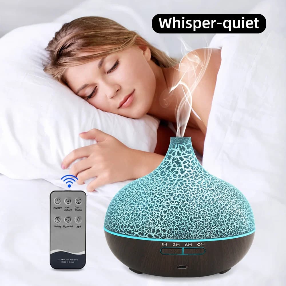Umidificatore ad ultrasuoni per aromaterapia da 550 ml, spegnimento automatico, mini diffusore di aromi ad ultrasuoni per camera da letto, diffusore di oli essenziali