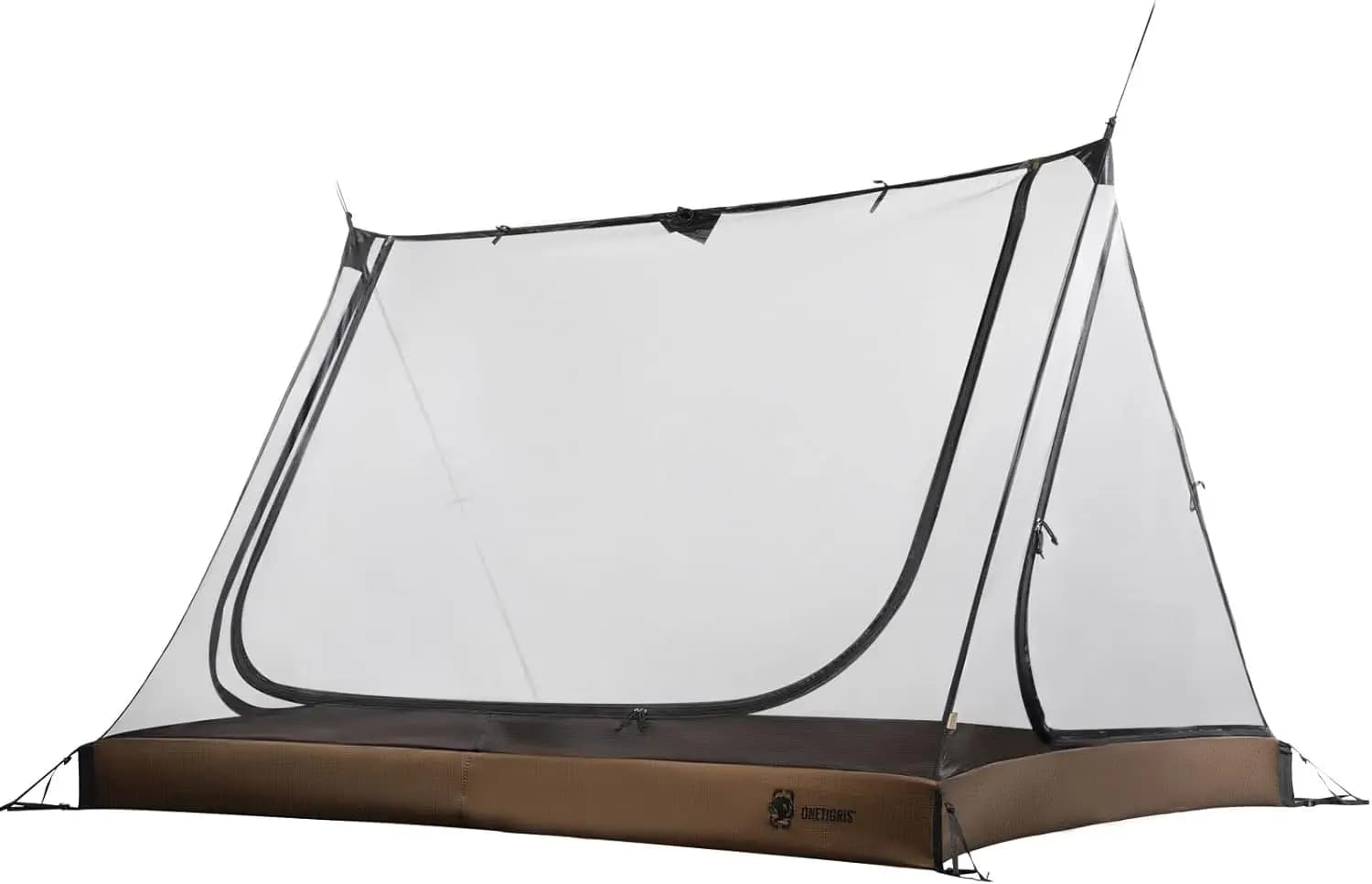 Tenda a rete per 2 persone con fondo impermeabile, 3 aperture per campeggio e backpacking all'aperto, riparo da viaggio leggero