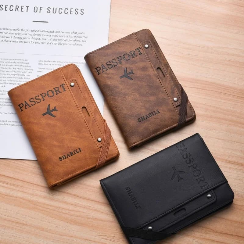 PortableTravel Document Organizer Multifunctional Passport Holder Card Ticket Storage Wallet For Men Women Unisex Daily Trip Use