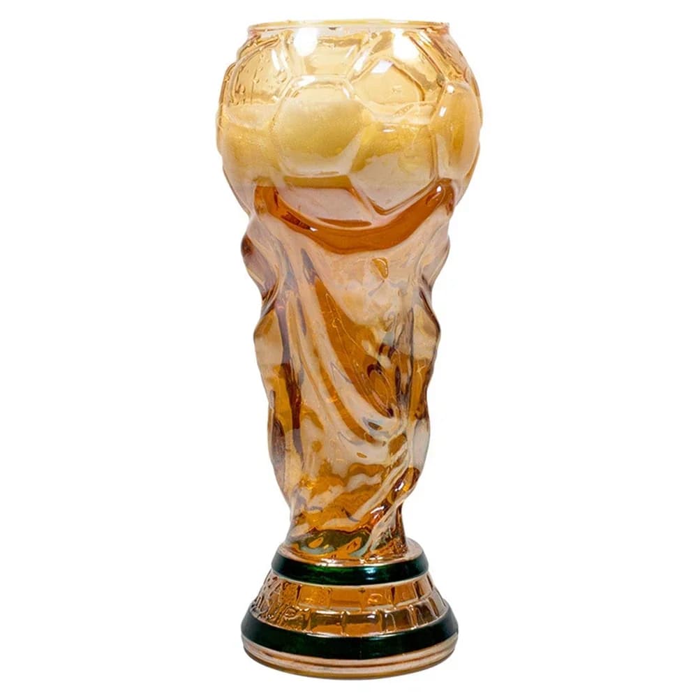 Tazza di vetro da birra a forma di trofeo di calcio, tazza a tema sportivo durevole addensato per bar, pub, festa, regalo per fan, bicchieri per la casa