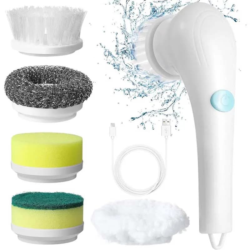 Spazzola multifunzione a cinque tipi con rotazione spazzola elettrica adatta per la pulizia delle scarpe In bagno e In cucina