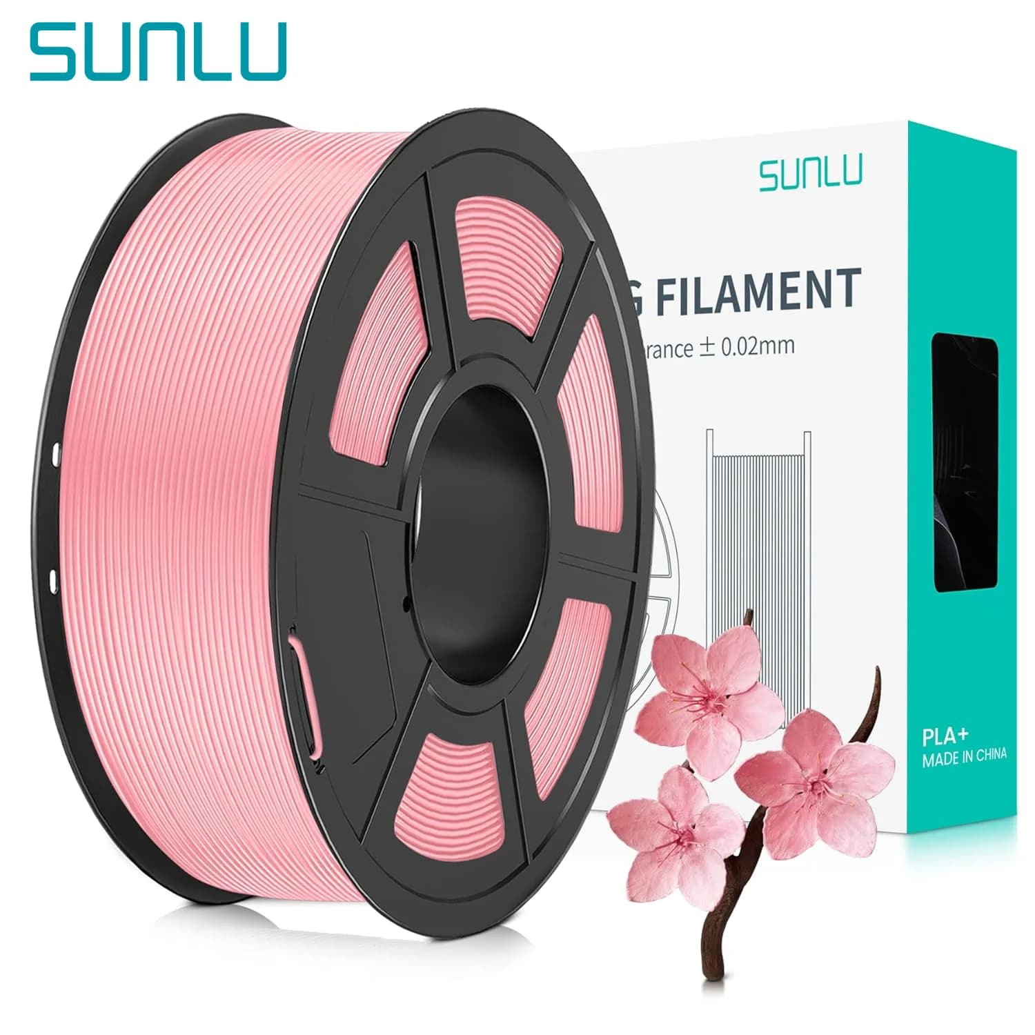 SUNLU Pla Plus 3D Printer Filament 1.75 mm ±0.2 mm 1 kg Pla + Finely wrapped macaron color threads 3D printing creative materials