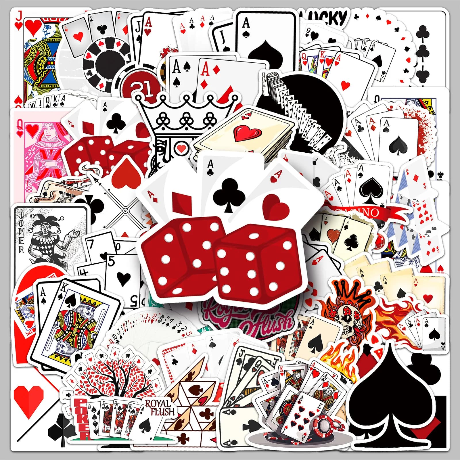 10/30/50PCS Fresco Gioco di Carte Da Gioco Adesivi Decorazione FAI DA TE Moto Telefono Notebook Frigo Valigia Auto Impermeabile Graffiti giocattolo