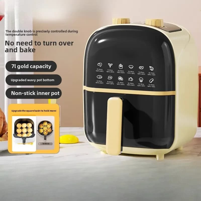 7 litre household multifunctional air fryer oven, integrated multifunctional oven, oil free, timed, low fat