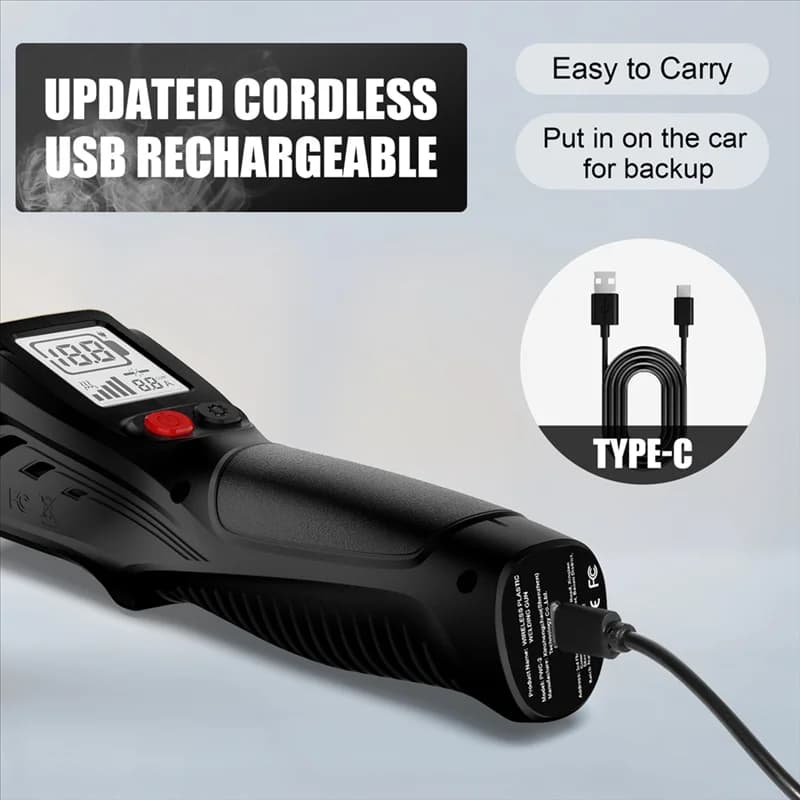 B97A-strumento di saldatura in plastica con ricarica wireless portatile, cucitrice a caldo, pistola per saldatore, strumento di riparazione per paraurti per auto con cucitrici da 200 pezzi