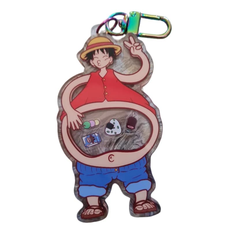 Luff Big Belly Shaker Acrylic Bag Charm Food Charms Double Sided Key Ring Cute Fan Collectible Gift for Pendant Anime Fans Gift