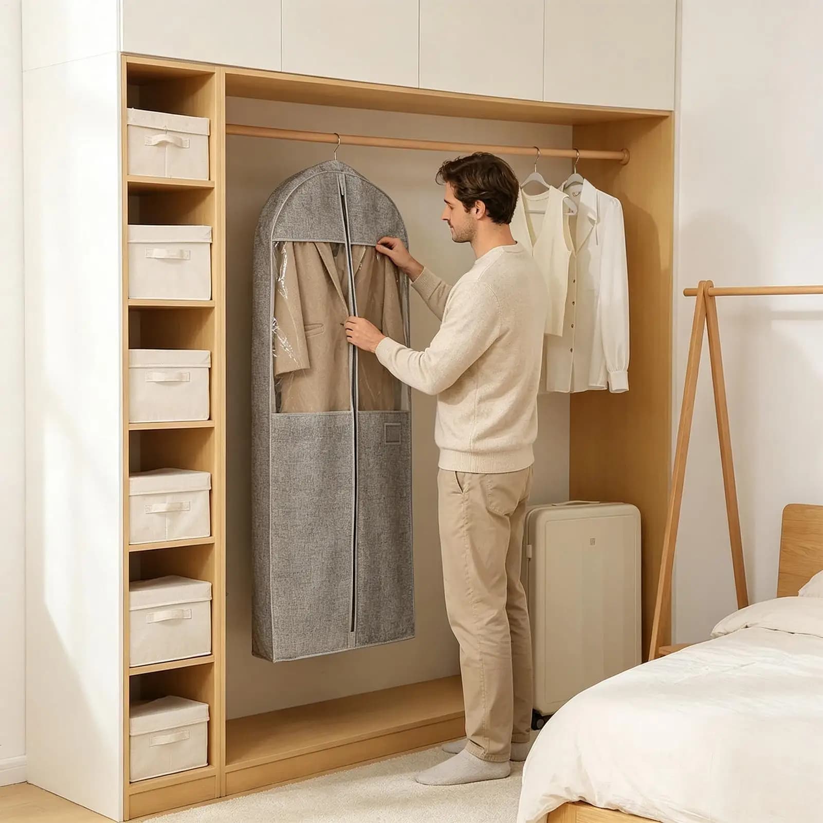 Travel Garment Bag Breathable Suit Covers With Clear Window Garment Bags Dresses For Coats Jackets Shirts Laundry Packing Closet