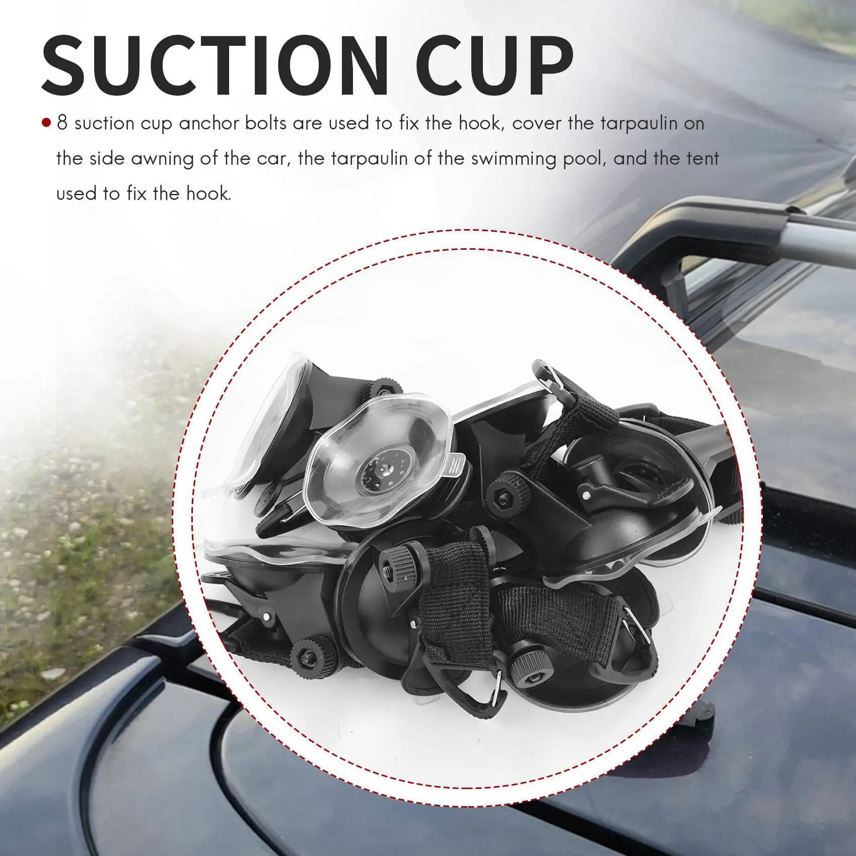 A20F-8 Universal Suction Cup Fittings for Camping Phones, Side Sun Curtains for Cars, Pool and Blinds