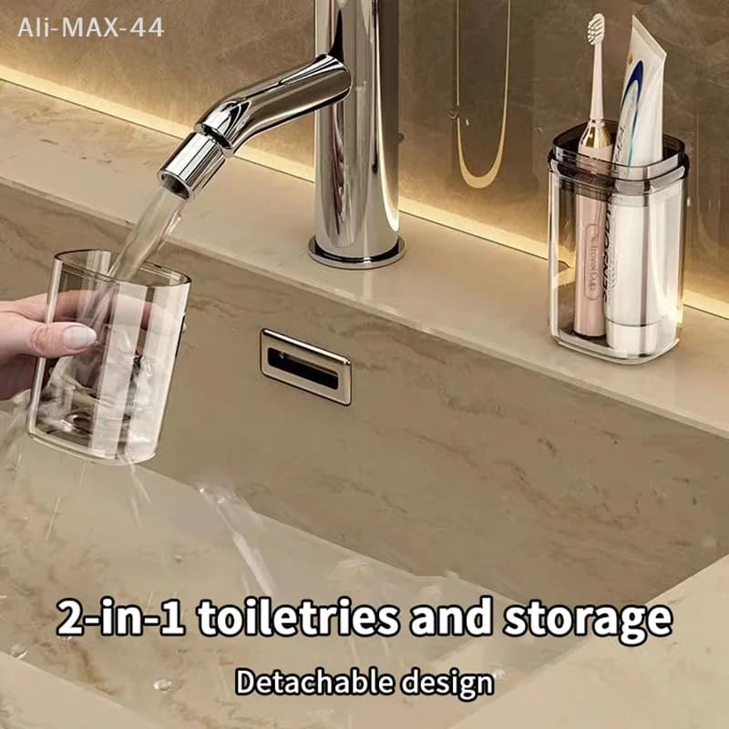 Contenitore da viaggio trasparente portatile per spazzolino da denti, tazza portatile per collutorio, per una conservazione igienica durante i viaggi.