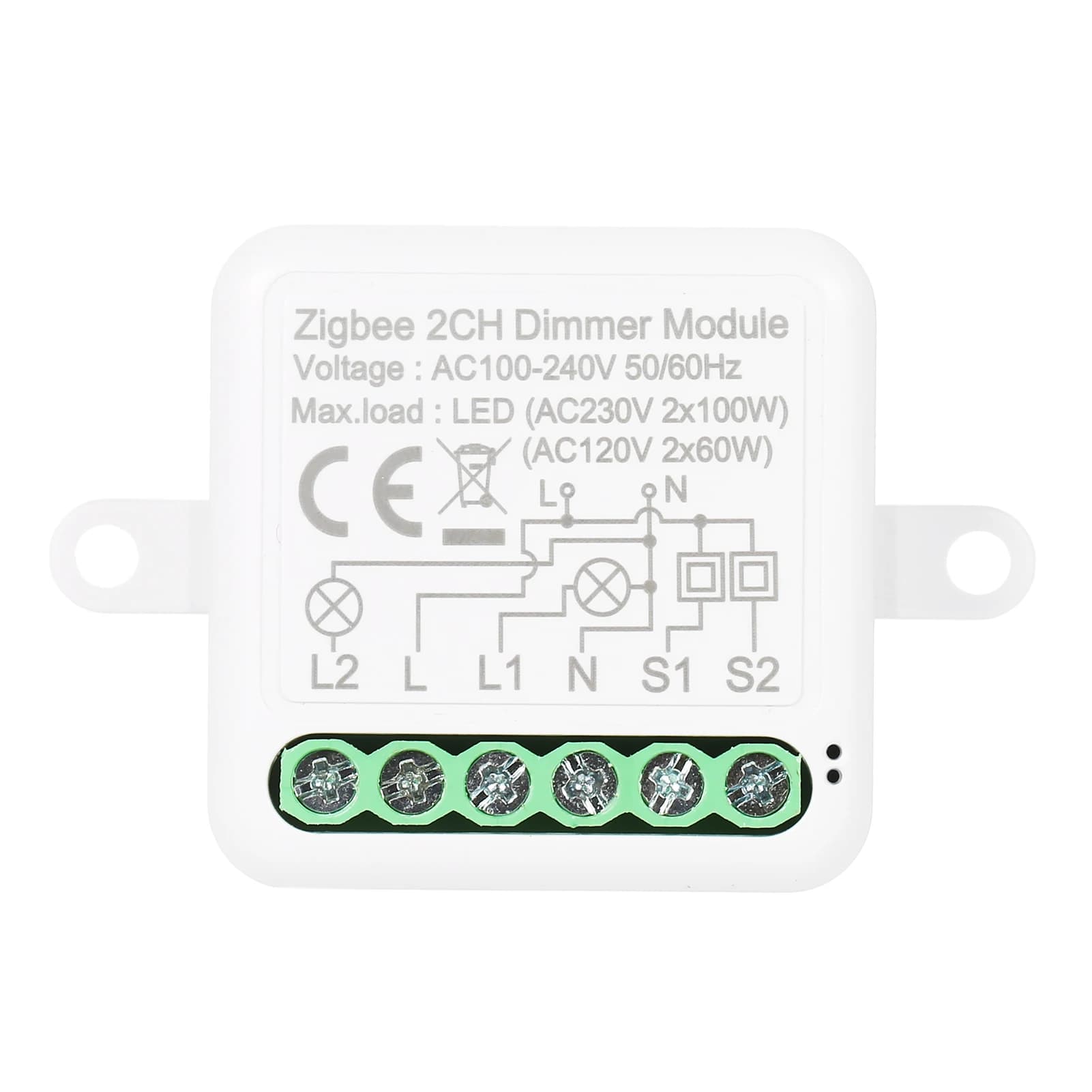 Zigbee Dimmer Switch Module App Remote Control Curtain Switch Works with Alexa Google Home 2 Gang Switch