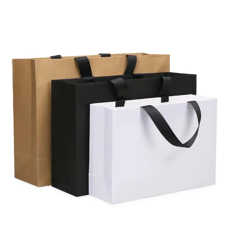 Sacchetti regalo in carta da 10 pezzi per vestiti Sacchetti spessi Kraft Prodotti per matrimoni di compleanno Borse tote Borse per pacchetti di borse per lo shopping