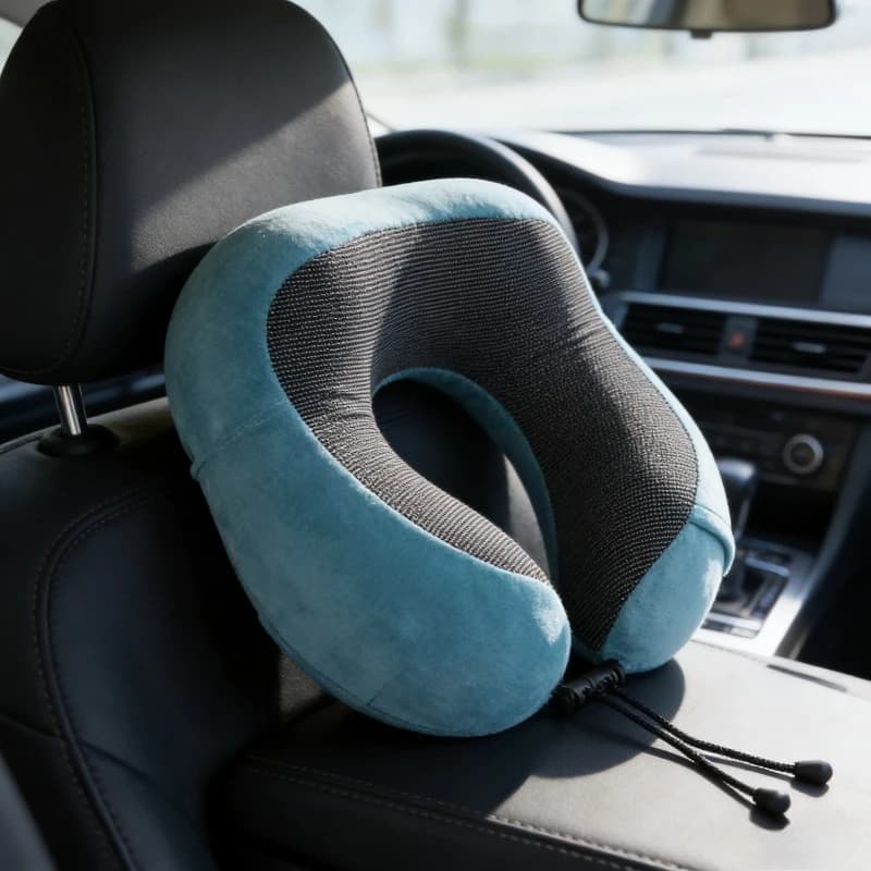 Cuscino da Viaggio a Forma di U, Supporto Morbido Portatile per Aereo, Auto, Ufficio, Riposo, Comodo Ausilio Essenziale per il Sonno