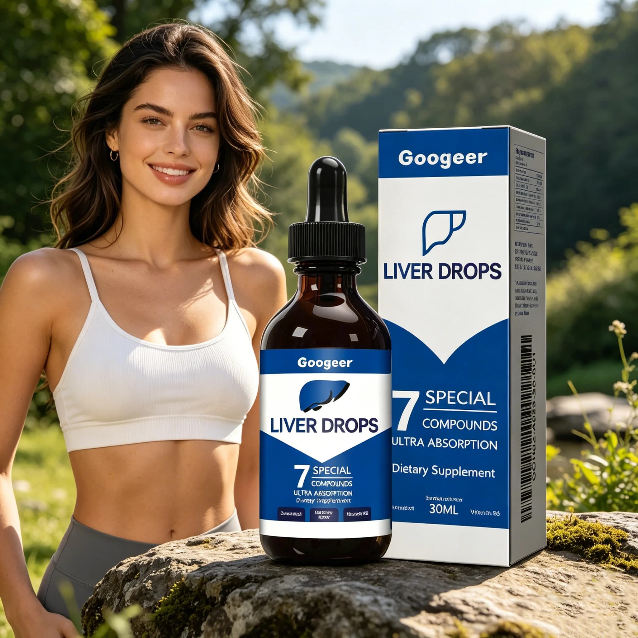 GOOGEER Gocce Detox per il Fegato a Base di Erbe, Estratto di Piante Biologiche, Protezione del Fegato, Miglioramento della Digestione, Eliminazione delle Tossine per Uomini e Donne