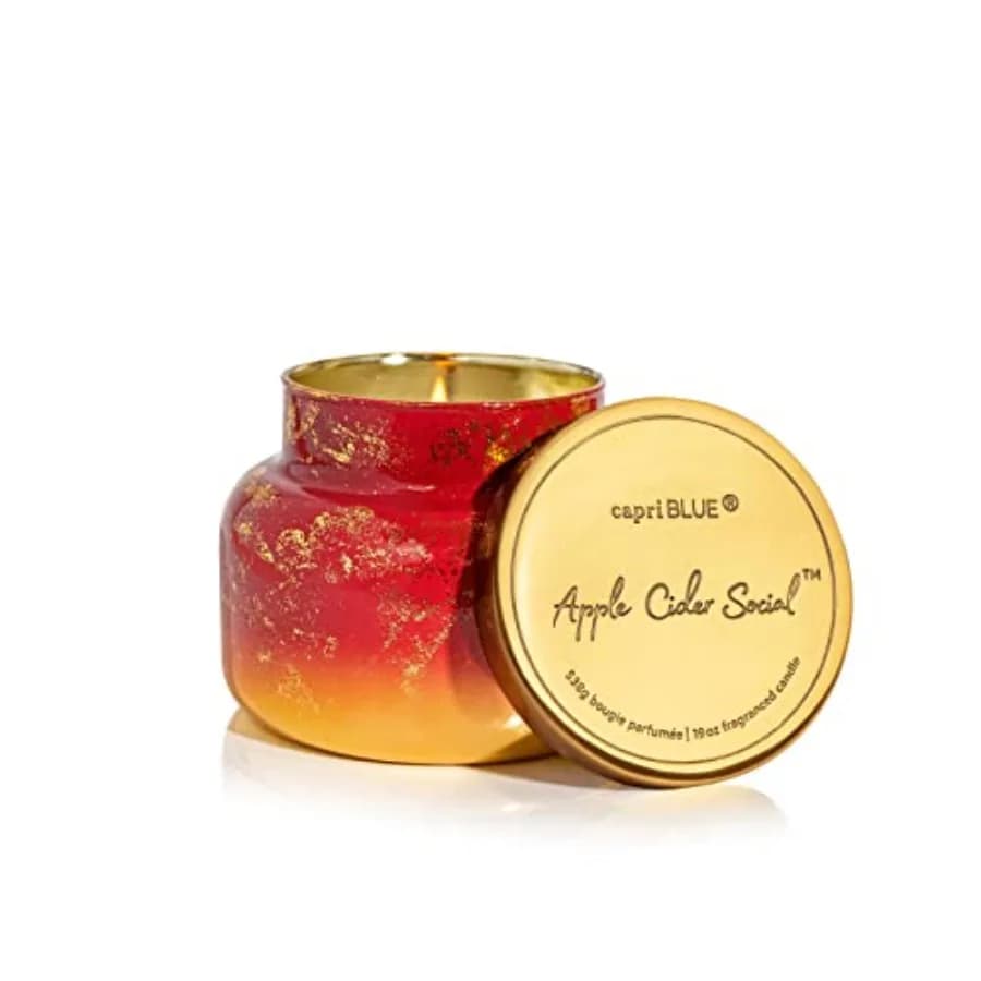 Candele Profumate - Collezione Glimmer - Portacandele in Vetro Ombre - Candele di Lusso per Donne e Uomini - Vaso Esclusivo in Cranberry
