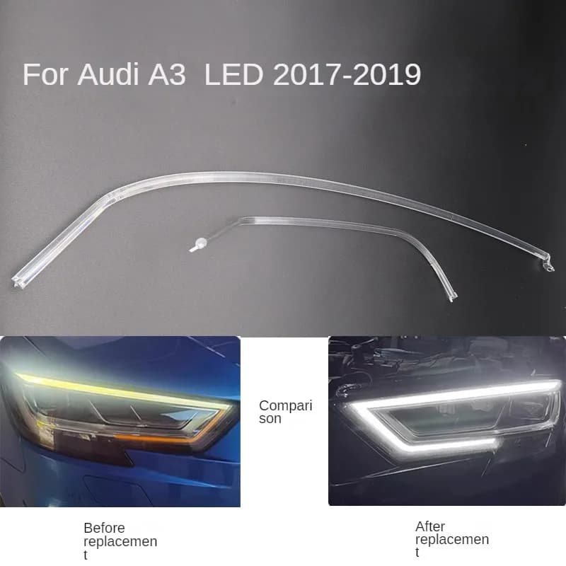 Per AUDI A3 2017-2019 LED DRL Piastra guida luce Tubo guida luce Faro Luce di marcia diurna Guida Angel Eye