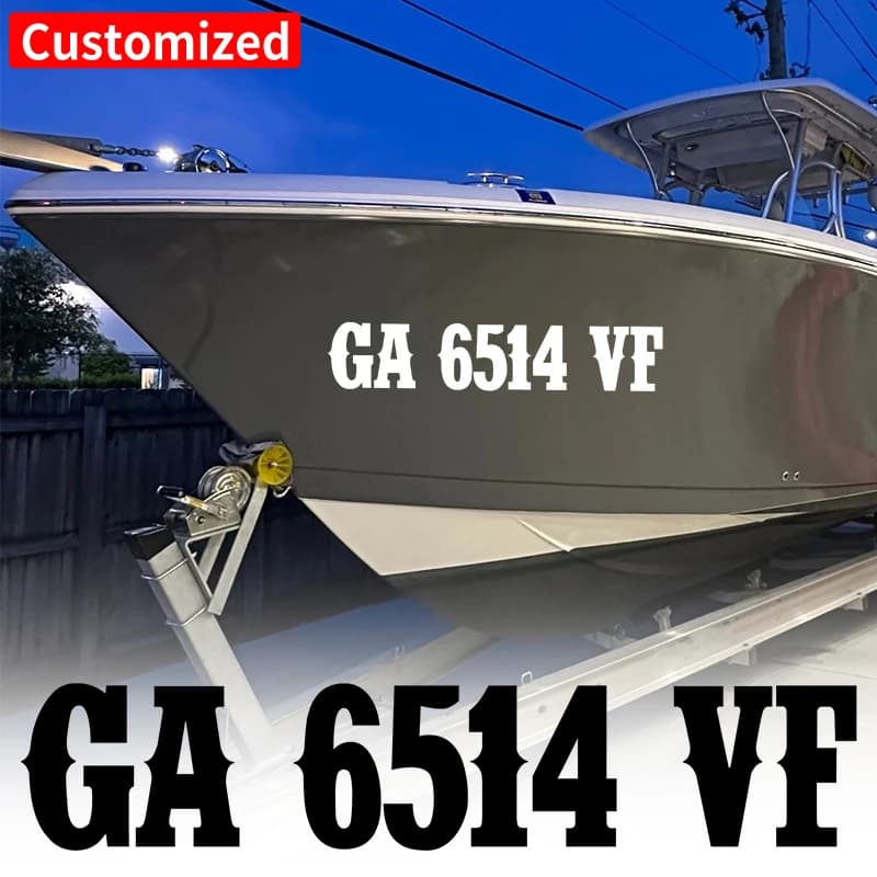 2 pcs/sheet custom ships registr boats waterproof stickers for self-adhesive modified yachts motor kayak auto decal vinyl decal