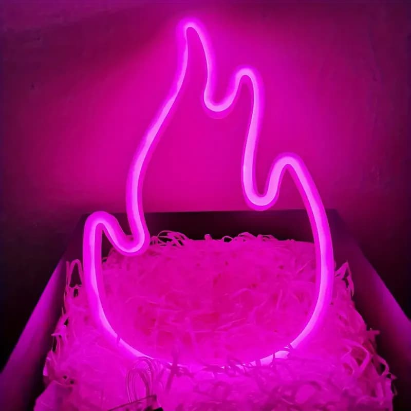 2025 Luci al neon con fiamma USB/alimentate a batteria Barra luminosa a LED per la decorazione della camera da letto Regalo Luce notturna Festa N16