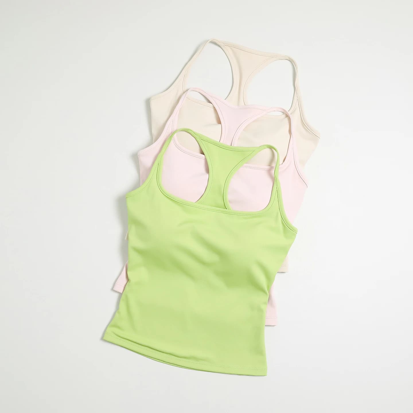 Women Thin Strap Racerback Yoga Tank Top Square Neck Slim Breathable Fitness Running Sports Vest