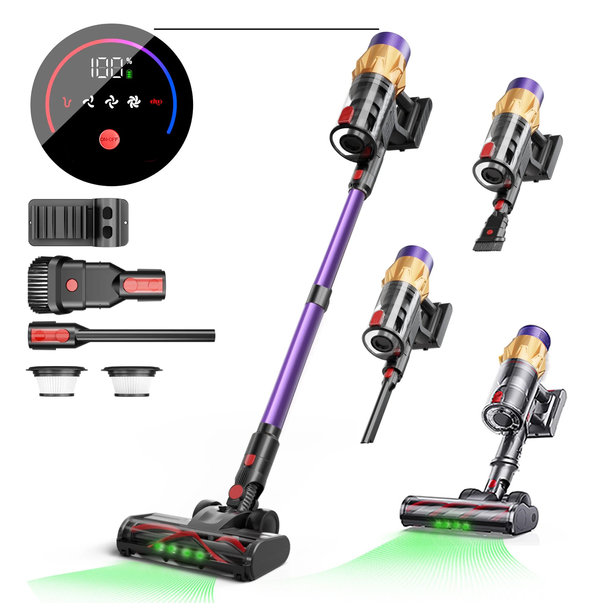 Wireless Portable Vacuum Cleaner Blossom, 45.000PA suction, smart dust sensor, touch screen, portable wireless vacuum cleaner