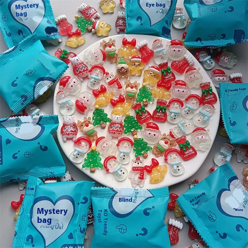 60pcs Mini Resin Luminous Animal Blind Box Model Creative Home Desktop Decoration Christmas Animal Festival Blind Bag Gift