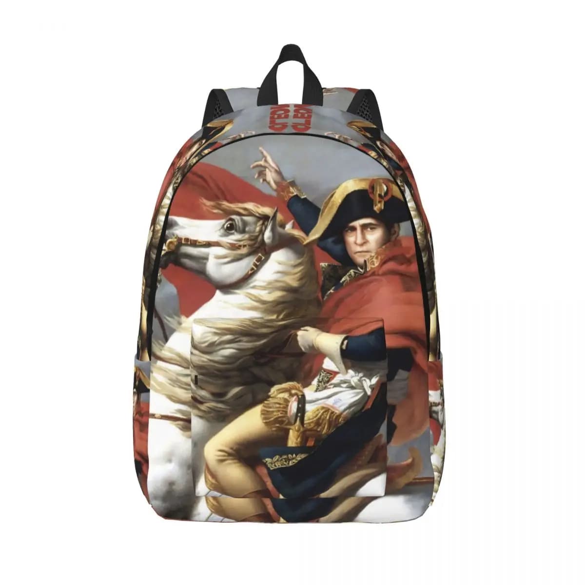 Napoleone Bonaparte Crossing The Alps Zaino per adolescenti Zaino da lavoro artistico per scuole superiori all'aperto per uomo Donna Borsa a tracolla per college