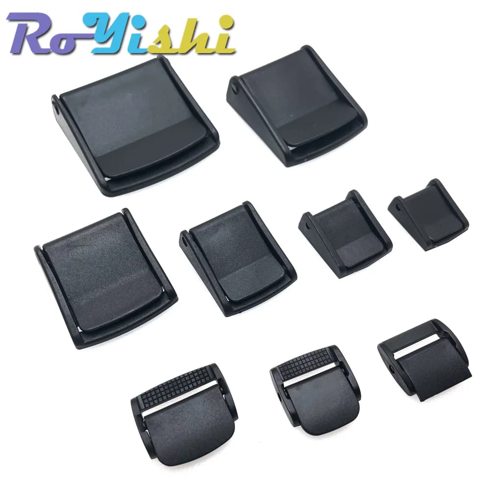 5 Pcs/Pack Cam Buckles Plastic Black Toggle Clip Backpack Straps Webbing 5/8" 3/4" 1" 1-1/4" 1-1/2" 2"