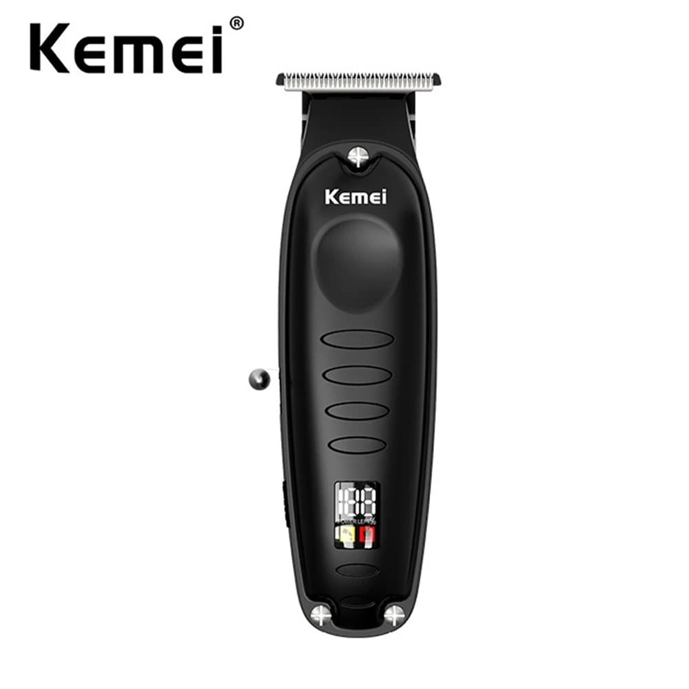 Kemei Wireless Professional Haircuts with LCD Display, Zero Space Precision Cutting Machine, for Hairdressers