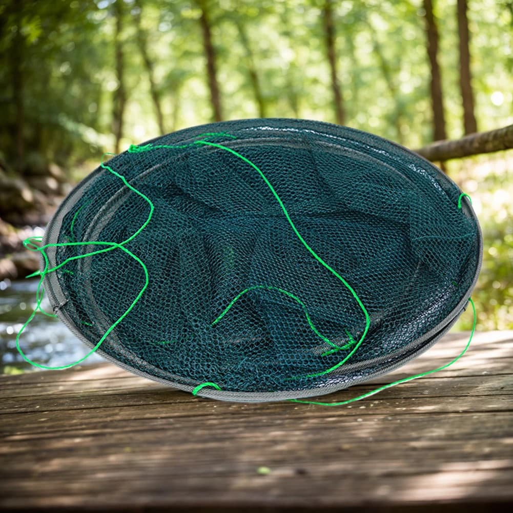 Foldable Fishing Net Portable Crab Net with Rope Shrimp Catcher Fishing Mesh Trap Bridge Fishing Net for Minnows Crabs Lobsters