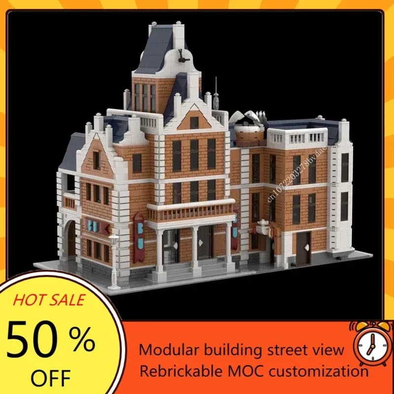 3998PCS MOC personalizzato modulare università Street View puzzle personalizzati tecnologia modello assemblaggio fai da te compleanno bambino giocattoli di Natale regali