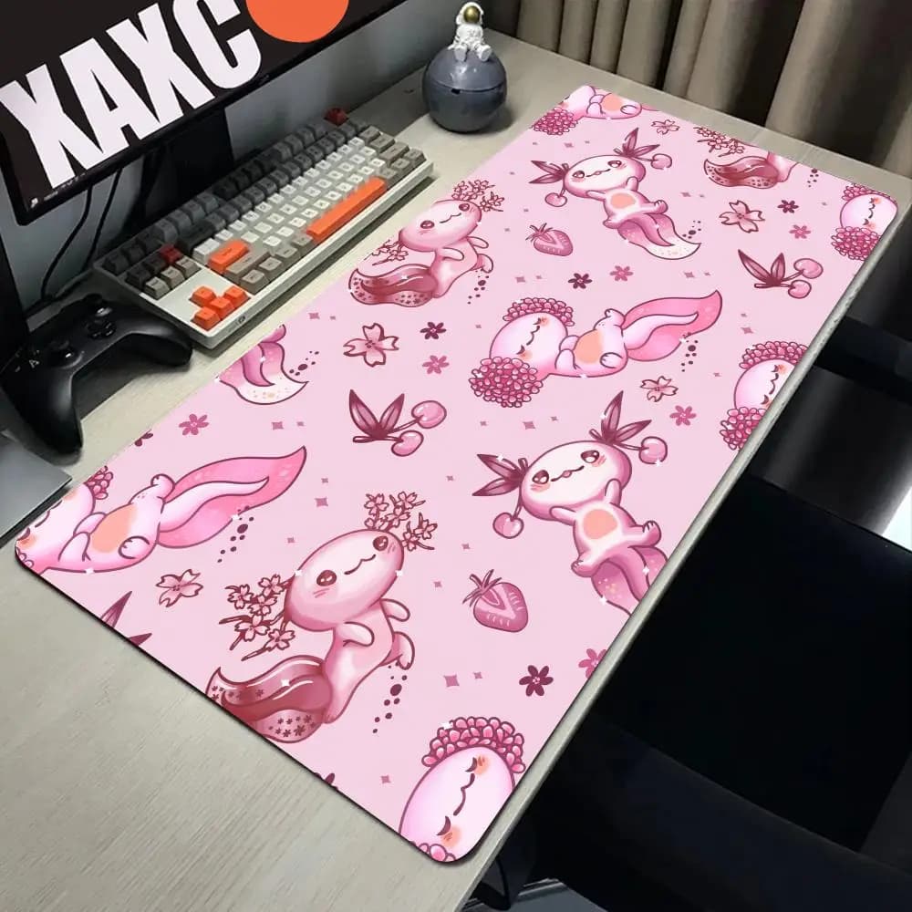 Axolotl Cute Aesthetic Design Large Play Mouse Mat For Office Desk Mat Keyboard For Computer Accessories For Office Desk Decorations Anti-slip