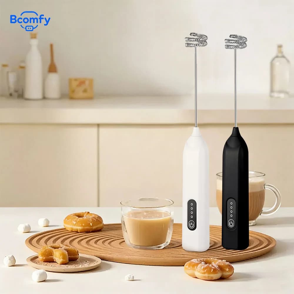 Electric Wireless Montalatte, Coffee Blender, Egg Saver, Mini Frullatore con Impugnatura, Cappuccino Agitatore
