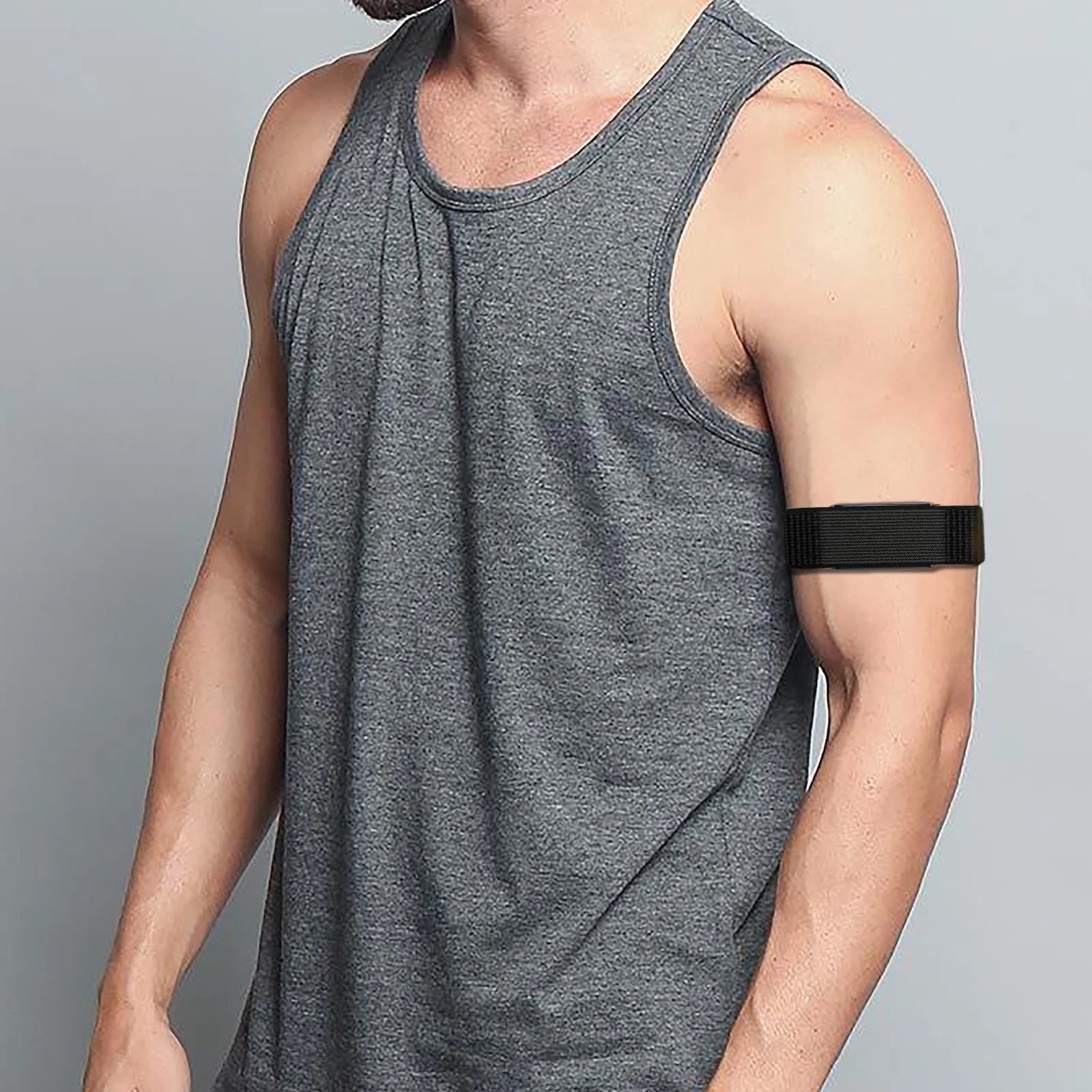 Adatto per cinturino Amazfit Huami Helio, cinturino lungo con passante in nylon, cinturino per bicipite a copertura totale, cinturino in Velcro