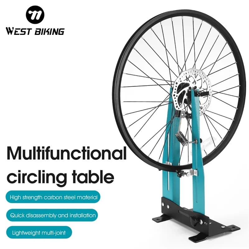 WEST BIKING Tavolo da accordatura per bicicletta Supporto professionale per correzione cerchi per bici Supporto per calibrazione ruote per bici da strada MTB Supporto per manutenzione