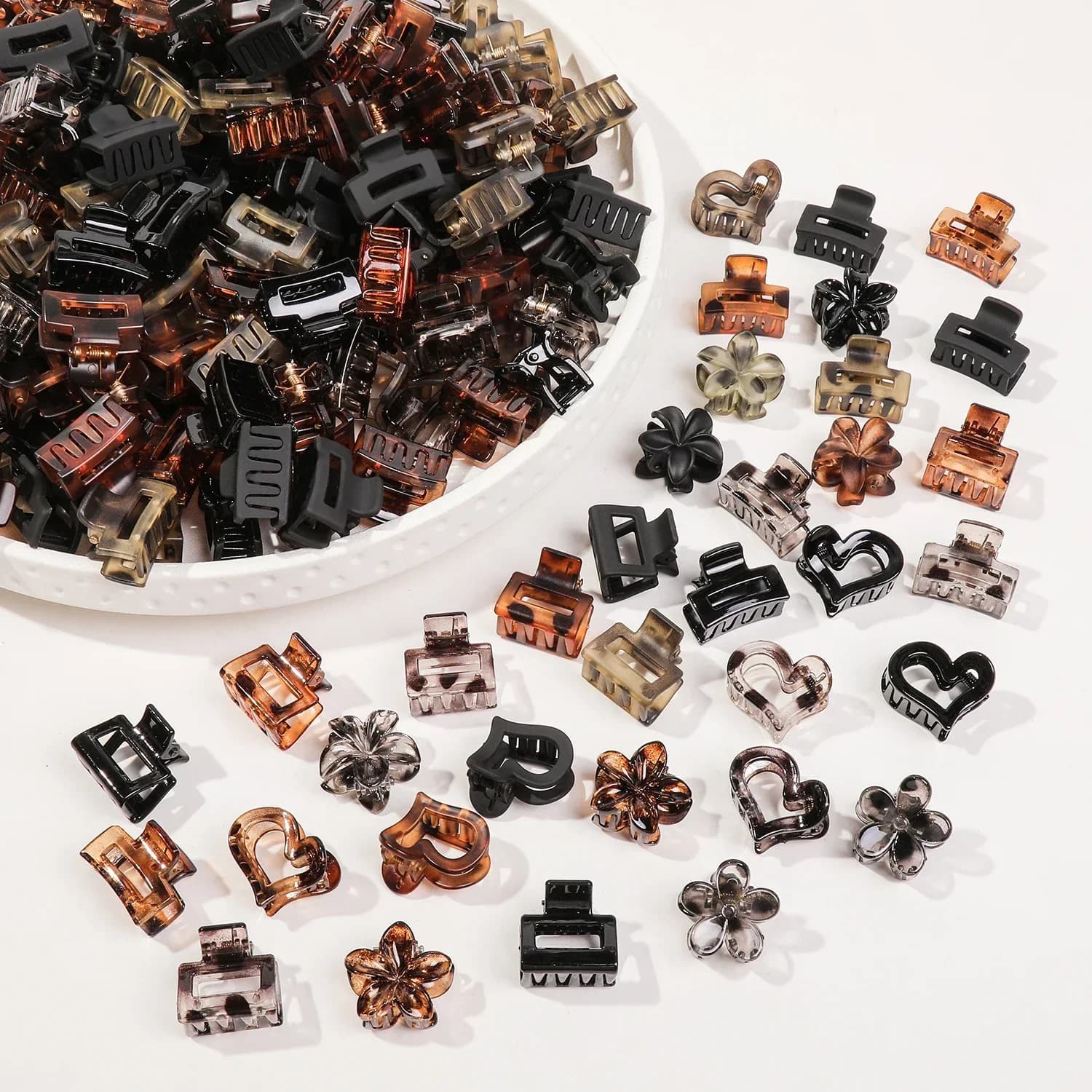 Confezione di Mini Fermagli per Capelli a Forma di Fiore per Donne - Clip Senza Pieghe per Frangia e Piccoli Accessori per Acconciature